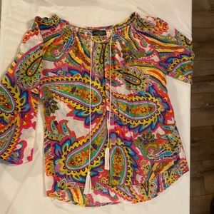 LRL Lauren Jeans Co. Ralph Lauren Boho Paisley Print Top